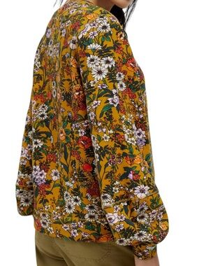 Anthropologie Maeve Gardenia Sweatshirt Top Anthropologie Floral S